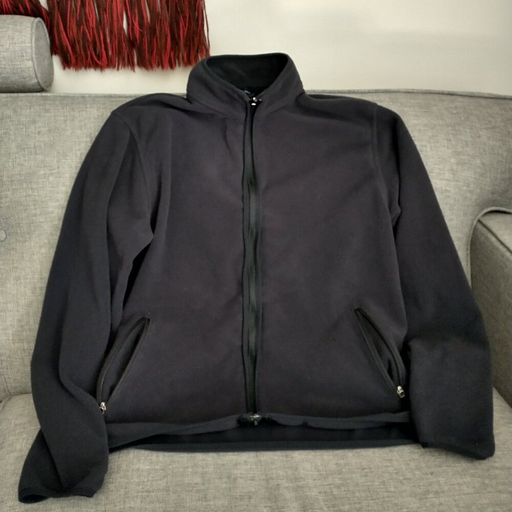 Land’s End Men’s Medium Polar Fleece full zip jacket dark blue